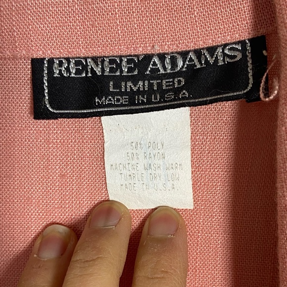 Vintage Reneé Adams Lightweight Baby Pink Blazer - Picture 8 of 9